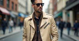 Lederjacke creme kombinieren Herren-Titel